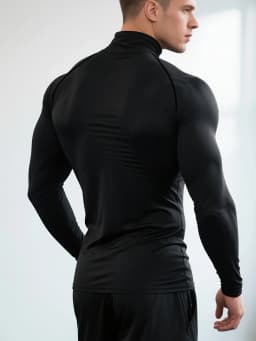 Men's fleece tight long-sleeved shirt, quick-drying and breathable, highly elastic and warm, making exercise more comfortable