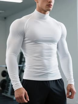Men's fleece tight long-sleeved shirt, quick-drying and breathable, highly elastic and warm, making exercise more comfortable