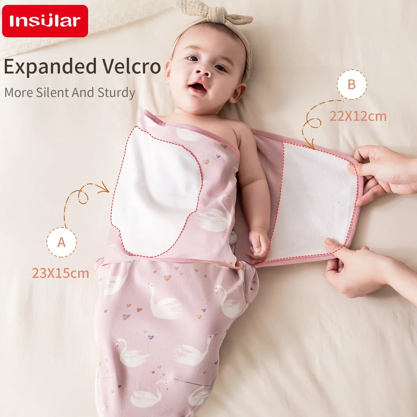 INSULAR Baby Cotton Swaddling Cloth With Caps Envelope Type Newborn Cartoon Envelope Anti-Startle Adjustable Bedding Item