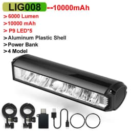 NEWBOLER Bicycle Light Front 10000mAh Bike Light 6000Lumen Waterproof Flashlight USB Charging MTB Road Cycling Lamp Accessories