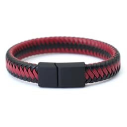 Noter Men Leather Bracelet Bangle Black Braided Magnetic Clasp Punk Braclet Homme Hand Accessories Gift For Him Pulsera Hombre