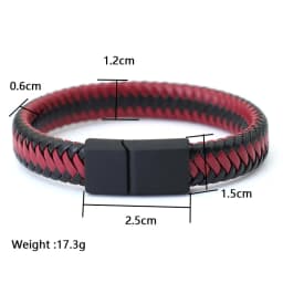 Noter Men Leather Bracelet Bangle Black Braided Magnetic Clasp Punk Braclet Homme Hand Accessories Gift For Him Pulsera Hombre
