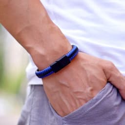 Noter Men Leather Bracelet Bangle Black Braided Magnetic Clasp Punk Braclet Homme Hand Accessories Gift For Him Pulsera Hombre