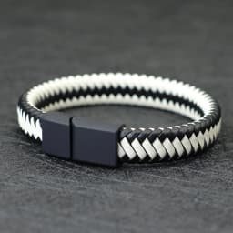 Noter Men Leather Bracelet Bangle Black Braided Magnetic Clasp Punk Braclet Homme Hand Accessories Gift For Him Pulsera Hombre