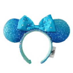 Disney Mickey Mouse Ear Headband Amusement Park Hair Hoop Fish Scale Sequin Mesh Party Headwear Girl Toy Birthday