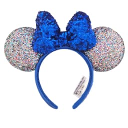 Disney Mickey Mouse Ear Headband Amusement Park Hair Hoop Fish Scale Sequin Mesh Party Headwear Girl Toy Birthday