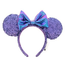Disney Mickey Mouse Ear Headband Amusement Park Hair Hoop Fish Scale Sequin Mesh Party Headwear Girl Toy Birthday