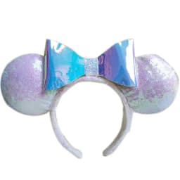 Disney Mickey Mouse Ear Headband Amusement Park Hair Hoop Fish Scale Sequin Mesh Party Headwear Girl Toy Birthday