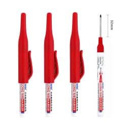 4Pcs/Set Long Nib Head Markers 30mm Deep Hole Multi-Purpose Perforating Pen for Metal Waterproof Woodworking Bathroom Decoration