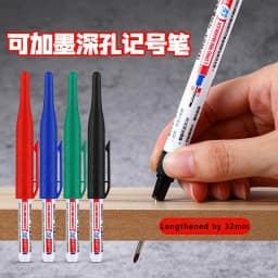 4Pcs/Set Long Nib Head Markers 30mm Deep Hole Multi-Purpose Perforating Pen for Metal Waterproof Woodworking Bathroom Decoration
