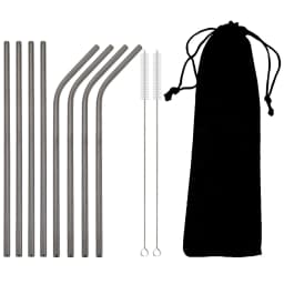 Colorful Reusable Drinking Straw Metal Straws 304 Stainless Steel Straws Set with Brush Bar Cocktail Straw for Glasses Drinkware