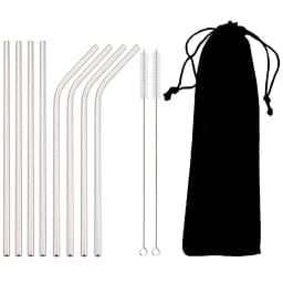 Colorful Reusable Drinking Straw Metal Straws 304 Stainless Steel Straws Set with Brush Bar Cocktail Straw for Glasses Drinkware