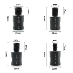 M14 M10 5/8-11'' Adapter Angle Grinder Thread Converter Adaptive Shaft Connector Polished for Diamond Core Drill Bits Hole Saw