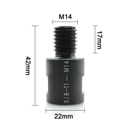 M14 M10 5/8-11'' Adapter Angle Grinder Thread Converter Adaptive Shaft Connector Polished for Diamond Core Drill Bits Hole Saw