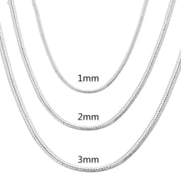 40-75cm 925 Sterling Silver 1MM/2MM/3MM solid Snake Chain Necklace For Men Women Fashion Jewelry for pendant