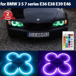 Cotton RGB Angel eyes ring kit 16 colors flash Remote control for BMW 3 5 7 Series E36 E38 E39 E46 525i 528i 530i 540i 320i