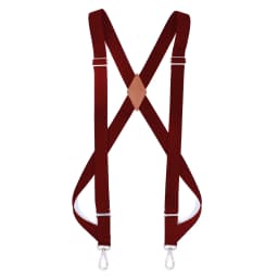 Side Clip Trucker Suspenders for Men Work 2.5cm Wide X-back with 2 Snap Hooks Adjustable Elastic Heavy Duty Trouser Braces Black
