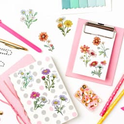 500PCS Daisy Wildflowers Roll Stickers Colorful Cartoon Painted Flowers Scrapbooking Coffee Phone Art Picture Luggage Sticker