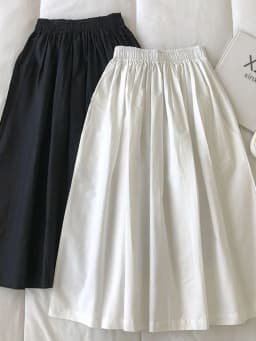 Women's White Long Skirt High Waist A-Line Knee-Length Fashion Pockets Pleated Casual Elegant Skirts for Autumn 2024