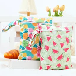 Elinfant 2PCS Wet Dry Bag Mini Baby Diaper Bag Nappy Bag 18*25cm Waterproof Reusable Washable Diaper Bag