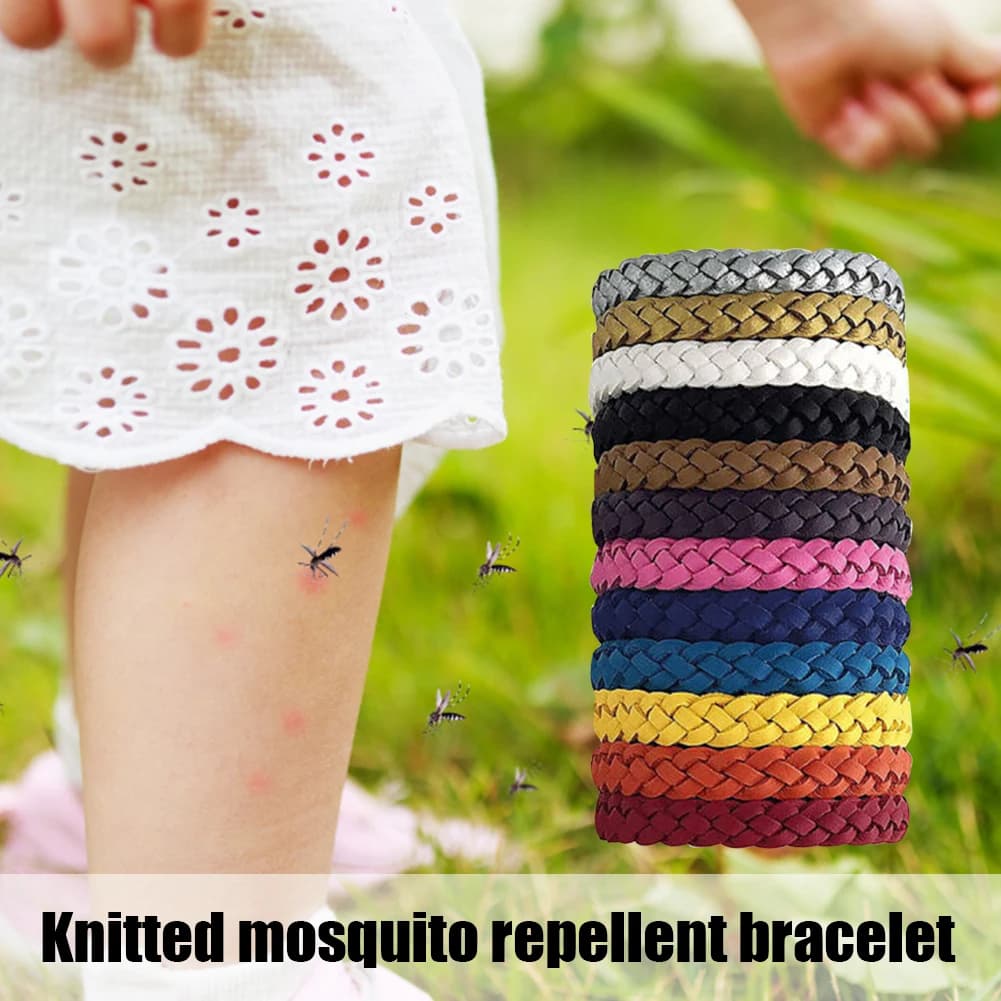 36-12pcs Hand Wrist Band Repeller Portable Anti Mosquitoes Wrist Band Reusable Safe Wristbands for Sports Travel Camping Tools
