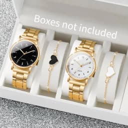 2/4PCS Fashion Women Watches Simple Arabic Dial Quartz Wristwatch with Bracelets Set Reloj Mujer(Without Box)