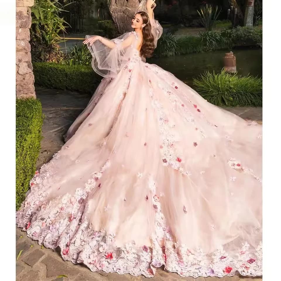 Floral Charro Quinceanera Dresses Ball Gown Sweetheart Appliques Mexican Sweet 16 Dresses 15 Anos Customized