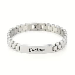 Custom Name Engraved Bracelet Unisex Personalized Pendant Necklace Jewelry Gift
