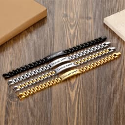 Custom Name Engraved Bracelet Unisex Personalized Pendant Necklace Jewelry Gift