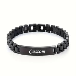 Custom Name Engraved Bracelet Unisex Personalized Pendant Necklace Jewelry Gift