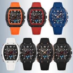 OFNS Fashion Quartz Watches for Man Luminous Waterproof Chronograph Calendar Silicone Strap Outdoor Luxury Sports Men Watch