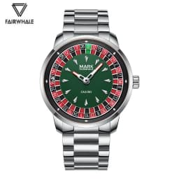 Mark Fairwhale 5031 Men Funny Quartz Watch Recessed Wheel Design Arabic Numerals Rotating Dial Roulette Clock Watch Hombre Reloj