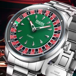 Mark Fairwhale 5031 Men Funny Quartz Watch Recessed Wheel Design Arabic Numerals Rotating Dial Roulette Clock Watch Hombre Reloj
