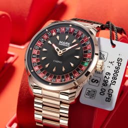 Mark Fairwhale 5031 Men Funny Quartz Watch Recessed Wheel Design Arabic Numerals Rotating Dial Roulette Clock Watch Hombre Reloj
