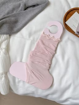 Thin Ruffled Edge Cotton Slouch Leg Warmers Women Ins Trendy Lolita Cos JK Style Ballet Solid Color Calf Stirrup Knee High Socks