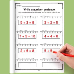 Fun Educational Activity Book Math Workbook Addition Subtraction Practice Book with Number Lines Counting & Coloring Activities