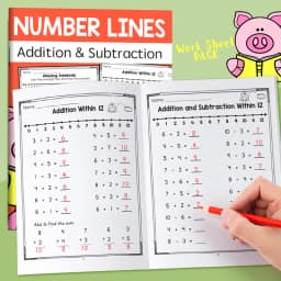 Fun Educational Activity Book Math Workbook Addition Subtraction Practice Book with Number Lines Counting & Coloring Activities