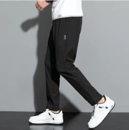Summer men's ice silk quick drying casual pants slim fit ice silk sports pants straight tube quick drying minimalist sports pant