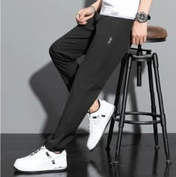 Summer men's ice silk quick drying casual pants slim fit ice silk sports pants straight tube quick drying minimalist sports pant