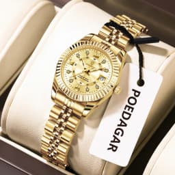 POEDAGAR Fashion Women's Wristwatch Waterproof Luminous Date Elegant Ladies Watches Stainless Steel Quartz Watch For Women Reloj