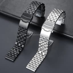 Solid Stainless Steel Strap 18mm 20mm 22mm 24mm 26mm Metal Bracelet Flat Interface Wristband SmartWatch Replacement Watch Band