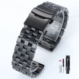 Solid Stainless Steel Strap 18mm 20mm 22mm 24mm 26mm Metal Bracelet Flat Interface Wristband SmartWatch Replacement Watch Band