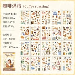 20sheets Cute Pet Life Record Series Kawaii PET Sticker Book Creative Handbook Collage DIY Scrapbook Material Aesthetic Stickers