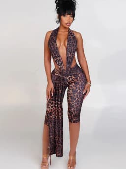 Weird Puss Ribbon Halter Romper Women Backless Patchwork Sleeveless Elastic Workout Activewear Midnight Activity Slim Playsuits