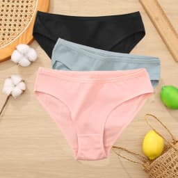 3PCS/Set Cotton Panties Women Briefs Jacquard Design Women Panties Sexy Female Underpants Solid Color Intimate Pantys S-XL