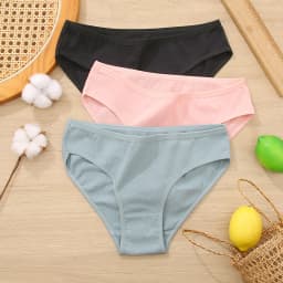 3PCS/Set Cotton Panties Women Briefs Jacquard Design Women Panties Sexy Female Underpants Solid Color Intimate Pantys S-XL