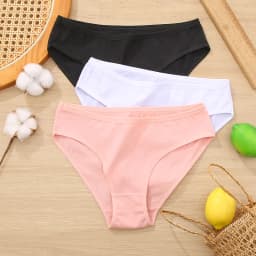 3PCS/Set Cotton Panties Women Briefs Jacquard Design Women Panties Sexy Female Underpants Solid Color Intimate Pantys S-XL