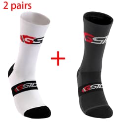 2pairs 2023 New Cycling Socks Bike Nurse Compression Road Bike Running Mtb Knee-high White Sports Funny Brand Black