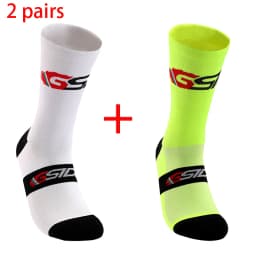 2pairs 2023 New Cycling Socks Bike Nurse Compression Road Bike Running Mtb Knee-high White Sports Funny Brand Black