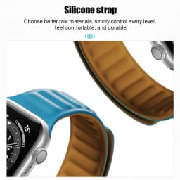 Silicone Link strap for Apple watch band 44mm 40mm 45mm 41mm 46mm 49mm Magnetic Loop bracelet iwatch series SE 7 8 9 ultra 2 10